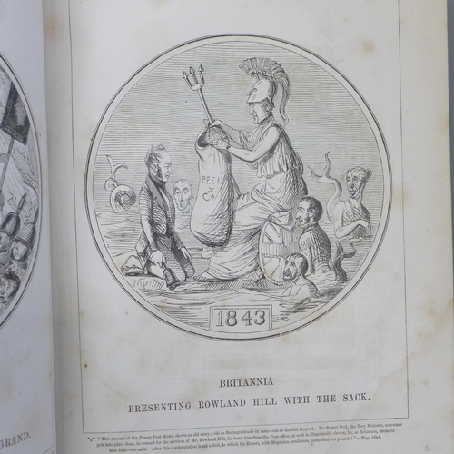 737 - A leather bound volume, Early Pencilllings from Punch, by John Leech, 1864