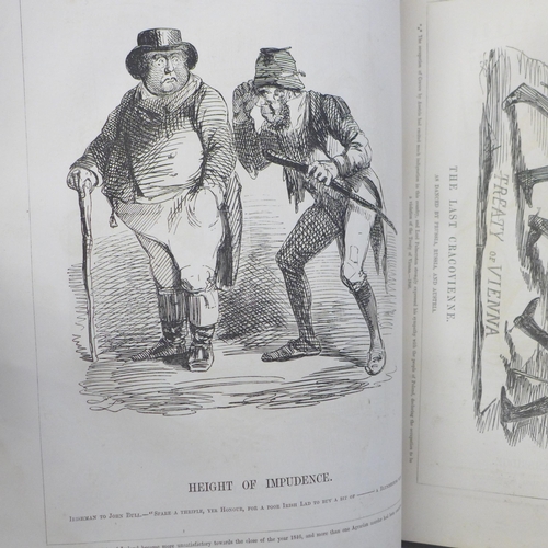 737 - A leather bound volume, Early Pencilllings from Punch, by John Leech, 1864