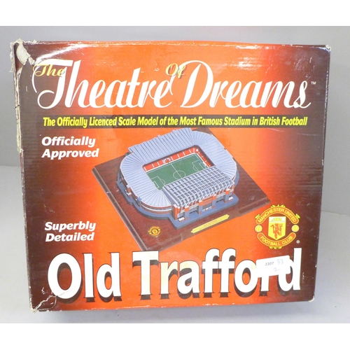 748 - A Theatre of Dreams scale model of Old Trafford, boxed