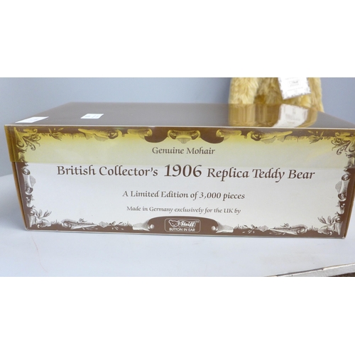 756 - A Steiff limited edition British Collector's 1906 replica Teddy bear, boxed (yellowing to lid)