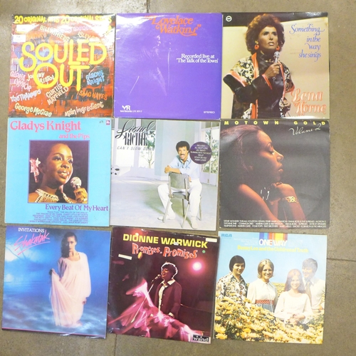 758 - Seventeen LP records, soul, funk and Motown