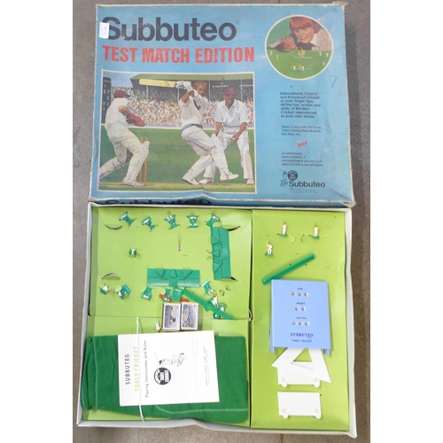 765 - A Subbuteo Table Cricket/Test Match edition game, some players missing