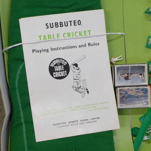 765 - A Subbuteo Table Cricket/Test Match edition game, some players missing