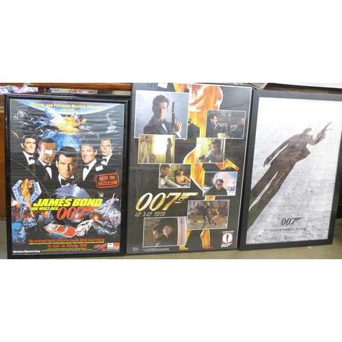 772 - James Bond promo film posters, framed (3) including teaser poster for Quantum of Solace