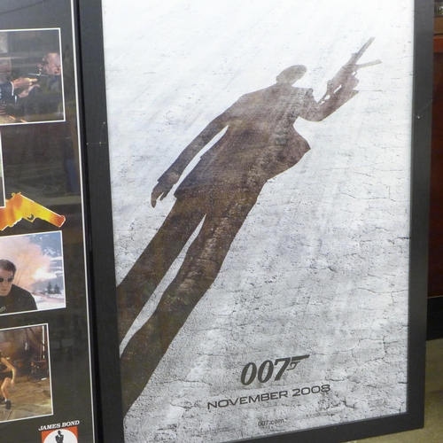 772 - James Bond promo film posters, framed (3) including teaser poster for Quantum of Solace