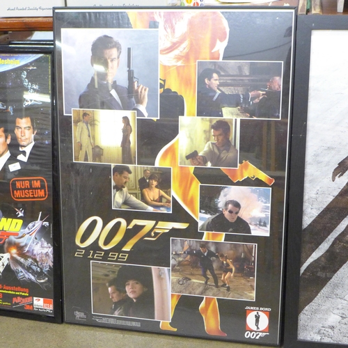 772 - James Bond promo film posters, framed (3) including teaser poster for Quantum of Solace