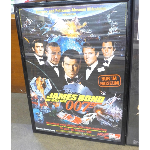 772 - James Bond promo film posters, framed (3) including teaser poster for Quantum of Solace