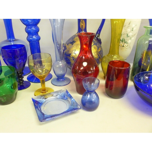 773 - A collection of glassware including Victorian, Bristol Blue, etc. (20)