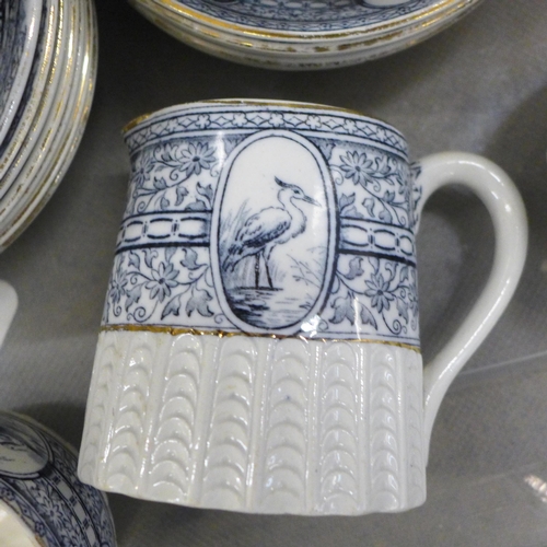 774 - A set of Moorland blue and white teawares