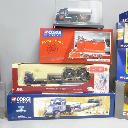 797 - A collection of model vehicles, including Corgi, Pickfords, one EFE, one military, Royal Mail, also ... 