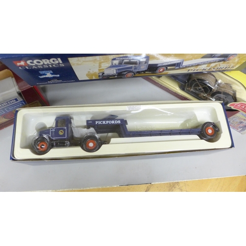 797 - A collection of model vehicles, including Corgi, Pickfords, one EFE, one military, Royal Mail, also ... 