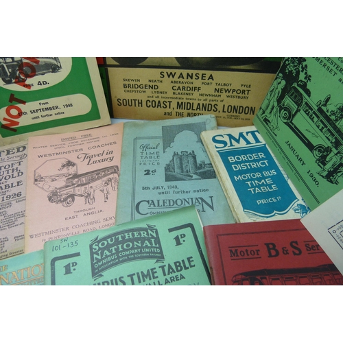 805 - Eighteen bus and coach timetables, 1926-61, mainly 1930s/40s