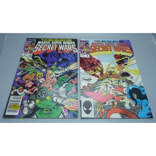 807 - Twelve Marvel comics, Secret Wars, #1 to #12, #8 featuring Venom, (VF-)