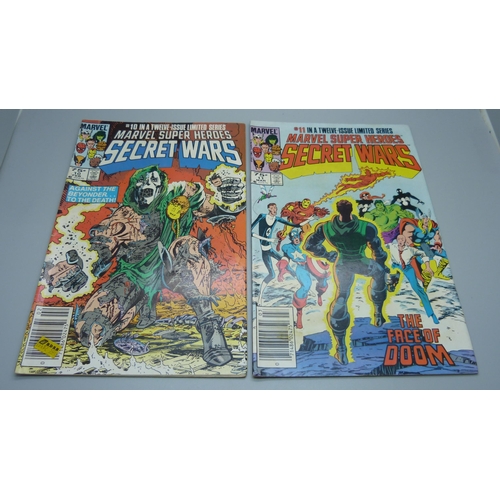 807 - Twelve Marvel comics, Secret Wars, #1 to #12, #8 featuring Venom, (VF-)