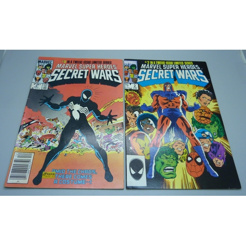 807 - Twelve Marvel comics, Secret Wars, #1 to #12, #8 featuring Venom, (VF-)