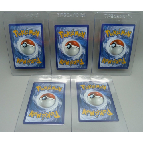 810 - Five ultra rare Pokemon cards