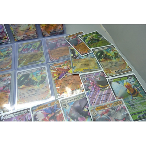 824 - Ten ex, promo, V max holographic Pokemon cards, and twenty other Pokemon cards