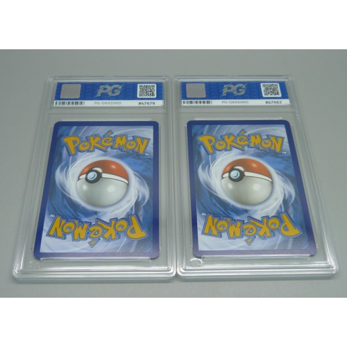 830 - Two graded 9 scarlet and violet Pokemon cards