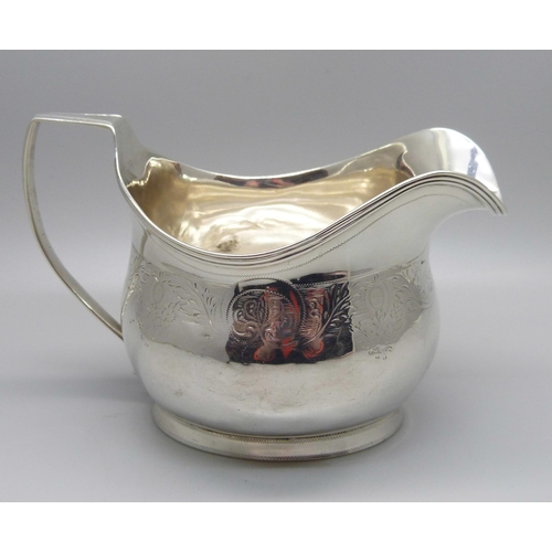 833 - A silver jug, worn London mark, 107g