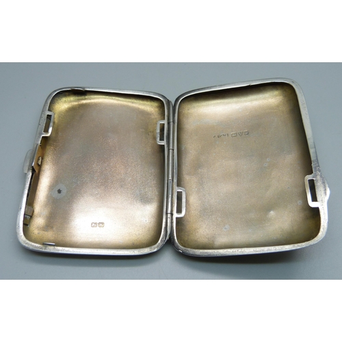 868 - A silver cigarette case, Chester hallmark, 55g