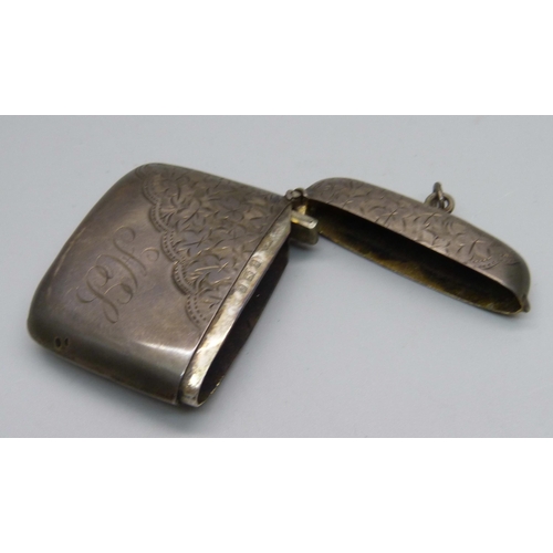 878 - A silver vesta case, Birmingham 1905