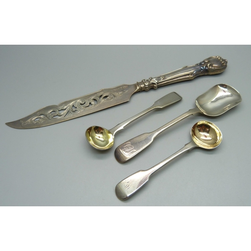 880 - Four items of 19th Century silver flatware, total weight 107g