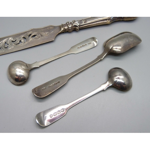 880 - Four items of 19th Century silver flatware, total weight 107g