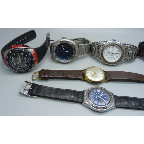 898 - Seven wristwatches including Pulsar, Swatch, Precimax and Lorus