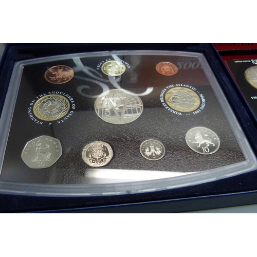 908 - A 1984 Olympics USA silver dollar proof quality and a 2001 United Kingdom proof set 'Glimpses of the... 