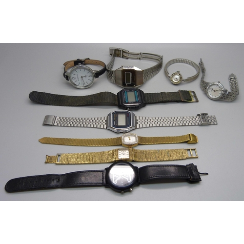 915 - Wristwatches including Casio alarm/chronograph, Sandoz LED, Avia, etc.