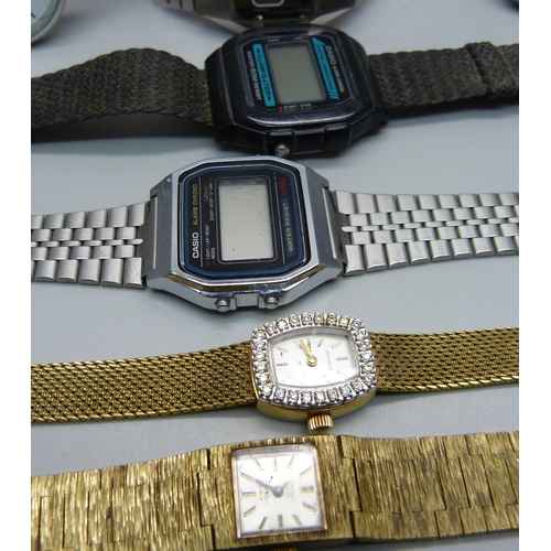 915 - Wristwatches including Casio alarm/chronograph, Sandoz LED, Avia, etc.