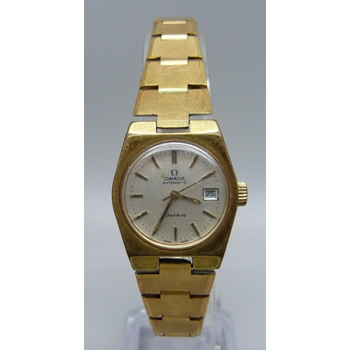 933 - A lady's Omega automatic date wristwatch