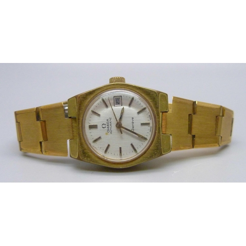 933 - A lady's Omega automatic date wristwatch