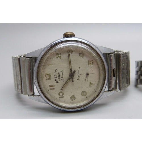 934 - Two gentleman's 1950s Rotary wristwatches