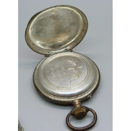 948 - A Mappin & Webb retailed Goliath top-wind pocket watch and a French .800 silver top-wind pocket watc... 