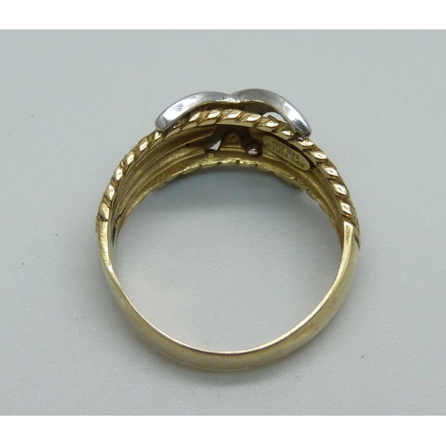 960 - A 9ct gold Italian designer ring, marked Milor, 3.1g, L