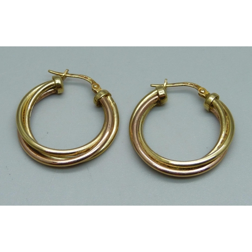 972 - A pair of 9ct gold earrings, 2.9g