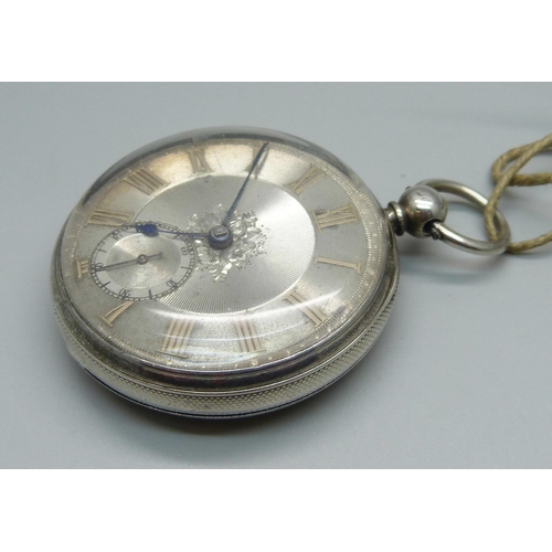 980 - A silver cased pocket watch, London 1856