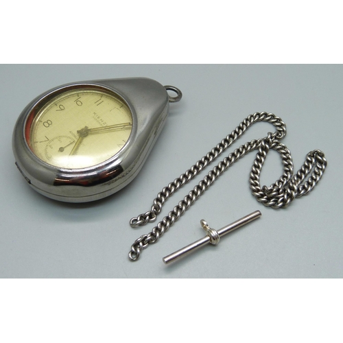 985 - A Kienzle Markant antimagnetic pocket watch with outer case, a silver chain, each link marked, no cl... 