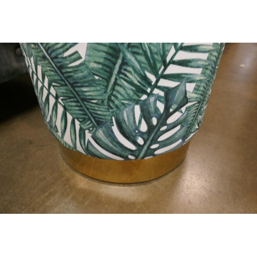 1309 - A palm design upholstered stool