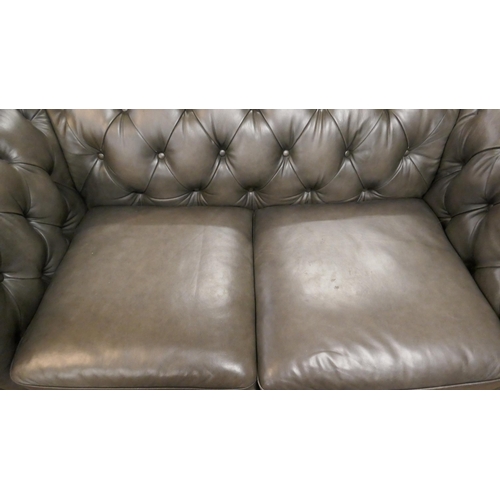 1457 - Allington 2 seater leather sofa - grey    , Original RRP  £1416.66 + vat (4194-4)     * This lot is ... 