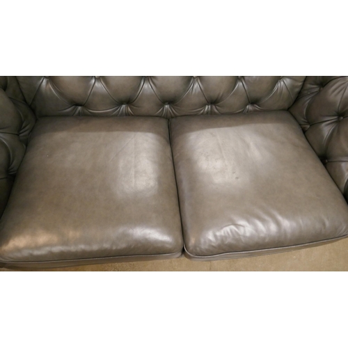 1458 - Allington 2 seater leather sofa - grey    , Original RRP  £1416.66 + vat (4194-5)     * This lot is ... 