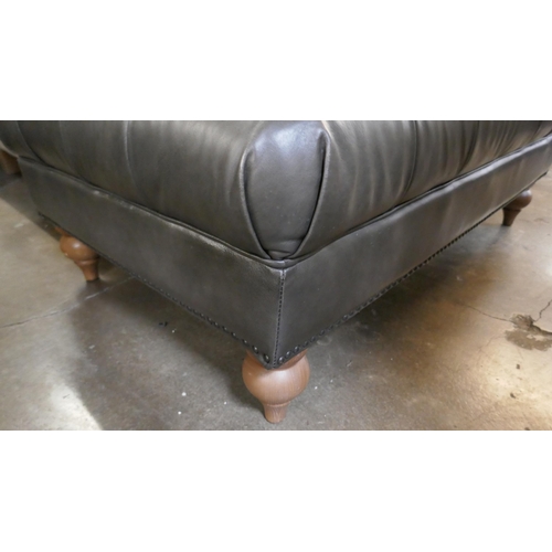 1460 - Allington leather Footstool - Grey , Original RRP  £608.33 + vat (4194-7)     * This lot is subject ... 