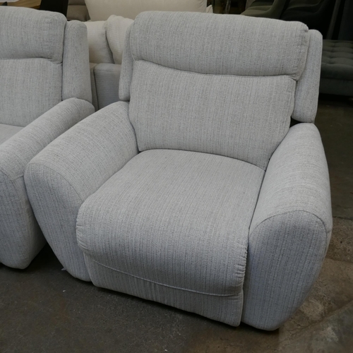 1498 - A grey weave three seater sofa, large two seater sofa, and armchair