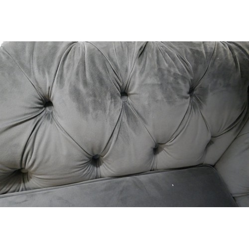 1496 - Bordeaux 2 seater button back velvet sofa -   Grey, Original RRP  £808.33 + vat (4194-26)     * This... 