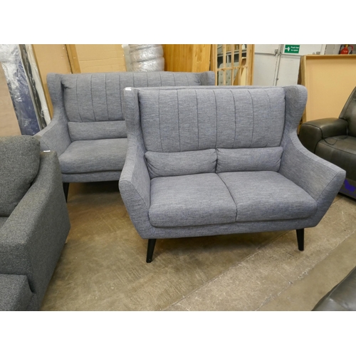 1542 - Pair of Rebecca Piero Thunderstorm blue sofas, ref: 5807706/37301. *This lot is subject to VAT