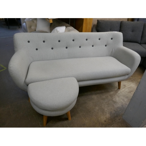 1543 - Samantha Shetland grey sofa and footstool, Ref: 5803546/36927. *This lot is subject to VAT