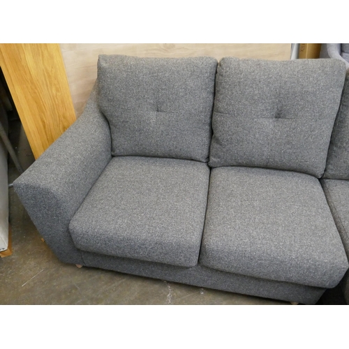 1544 - A charcoal upholstered small corner sofa