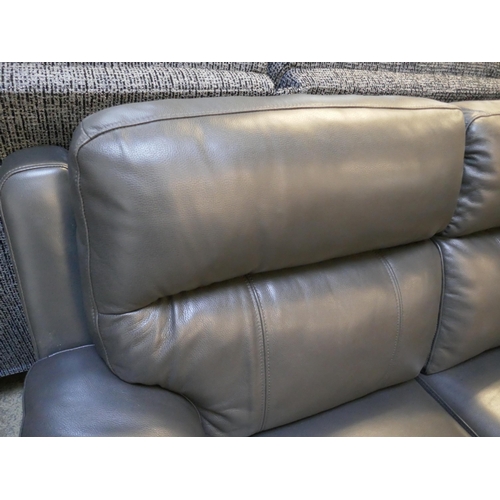 1605 - Grace 2 Seater power leather recliner sofa- grey, Original RRP  £774.99 + vat (4194-19)     * This l... 