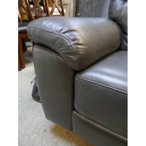 1605 - Grace 2 Seater power leather recliner sofa- grey, Original RRP  £774.99 + vat (4194-19)     * This l... 